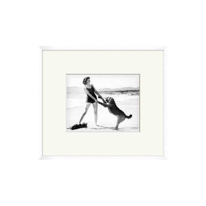 A Girl & Her Dog Framed Artwork