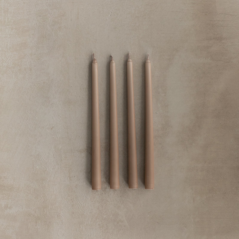 Toasted Chestnut Tapered Candles - Set of 4