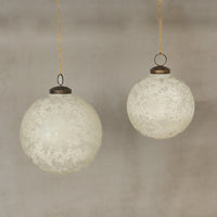 Wintry White Glass Ornament