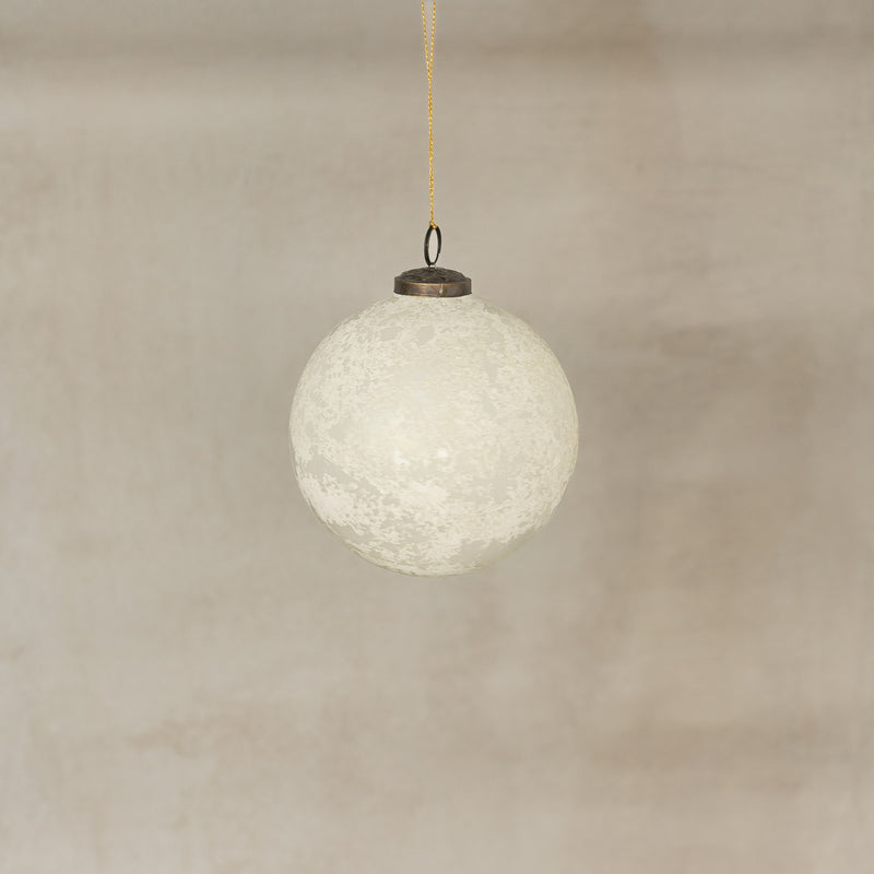 Wintry White Glass Ornament