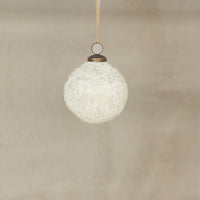 Wintry White Glass Ornament