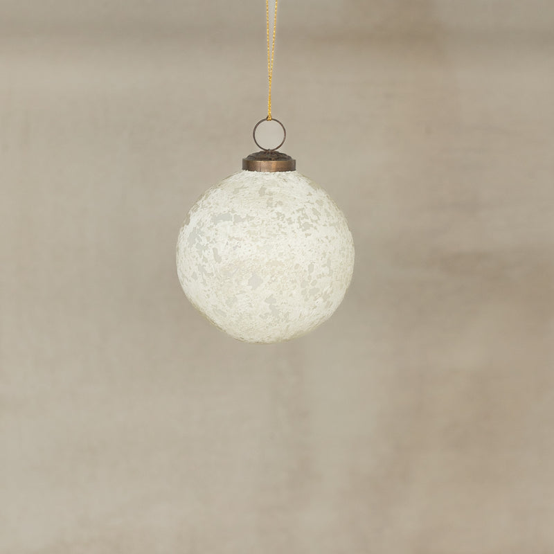 Wintry White Glass Ornament