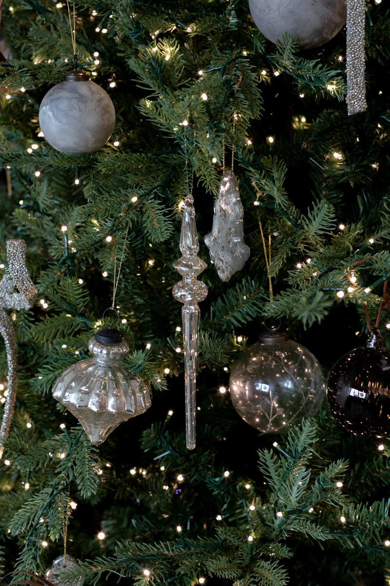 Glass Icicle Ornaments - Set of Two