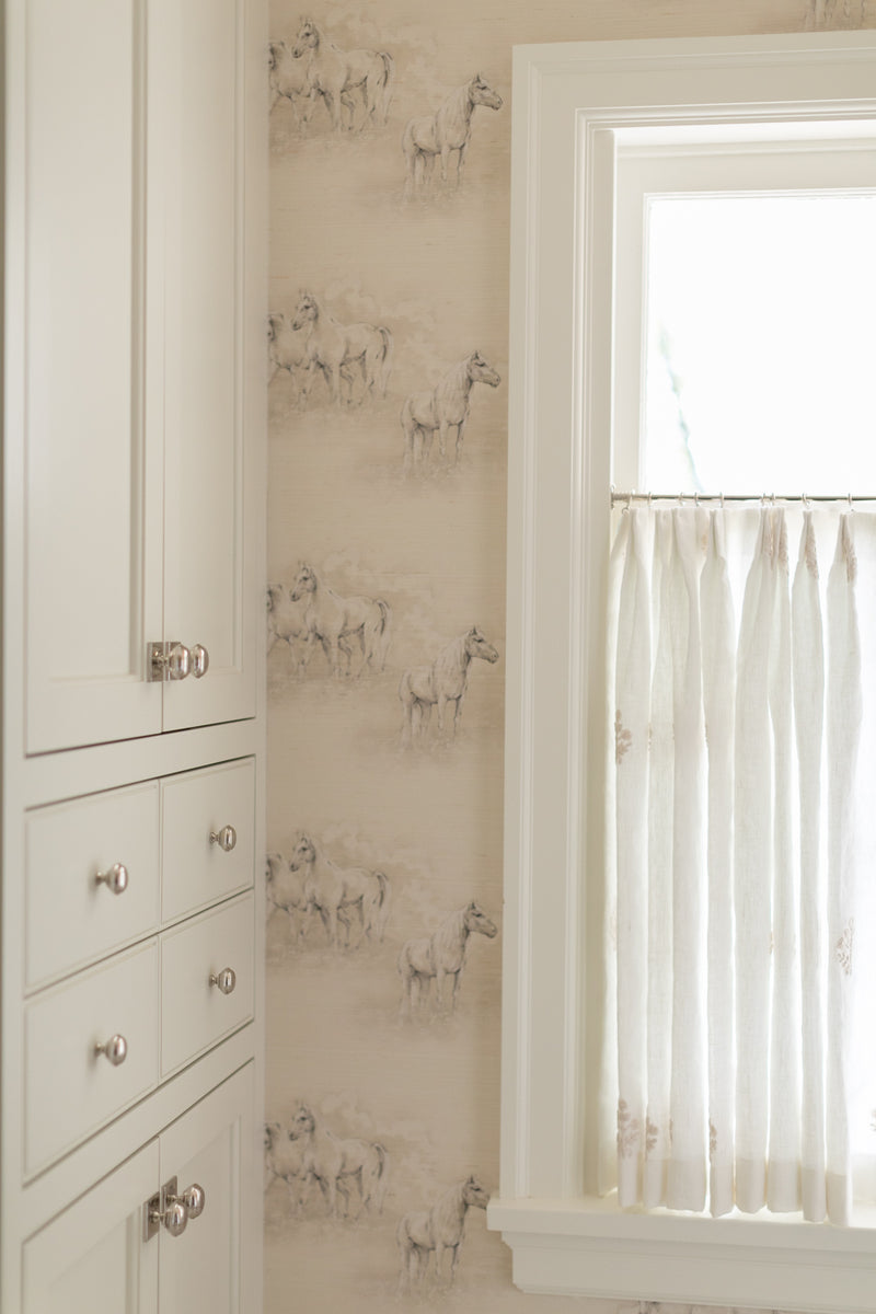 MH Wallpaper - Wild Horses in Grasscloth