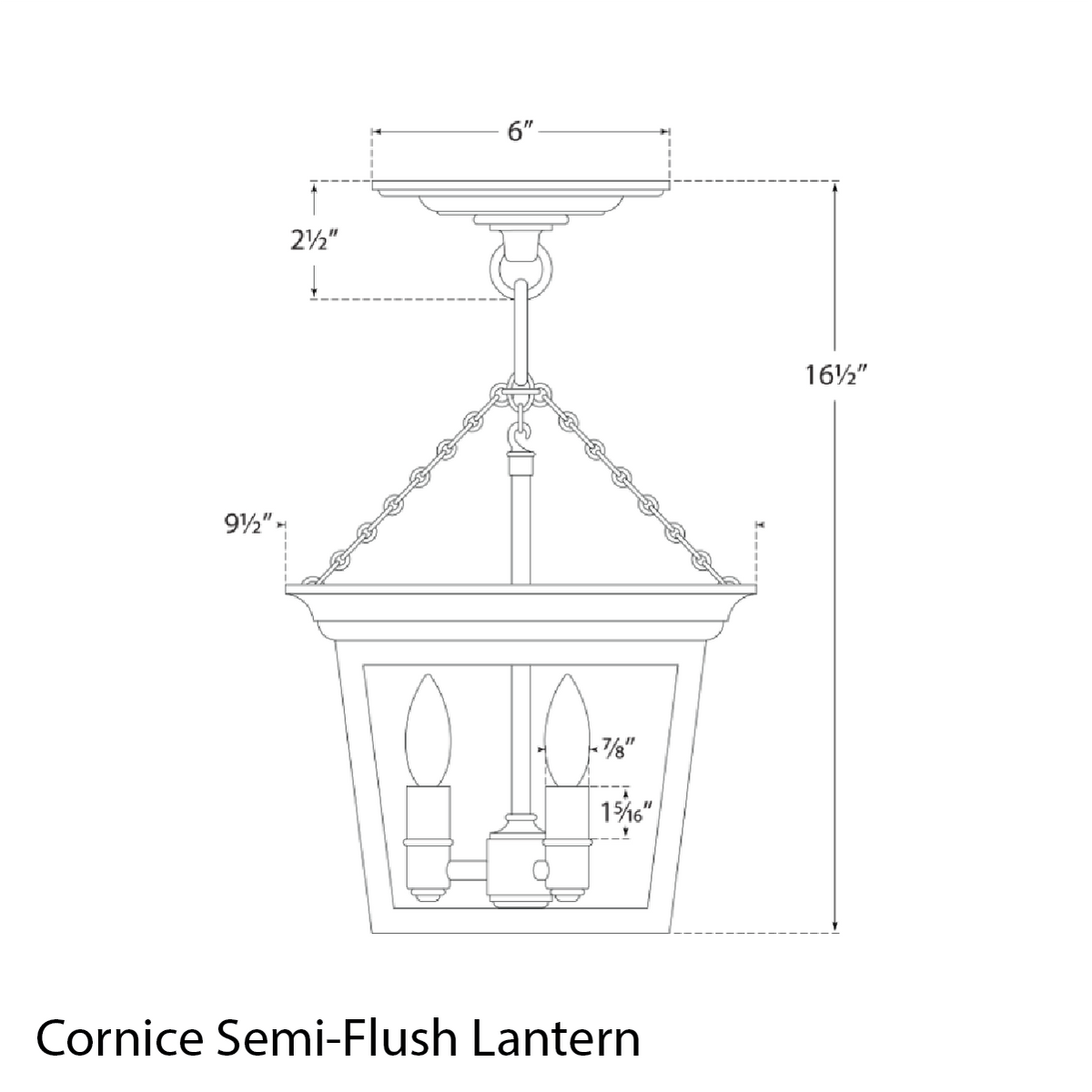 Cornice Semi-Flush Lantern