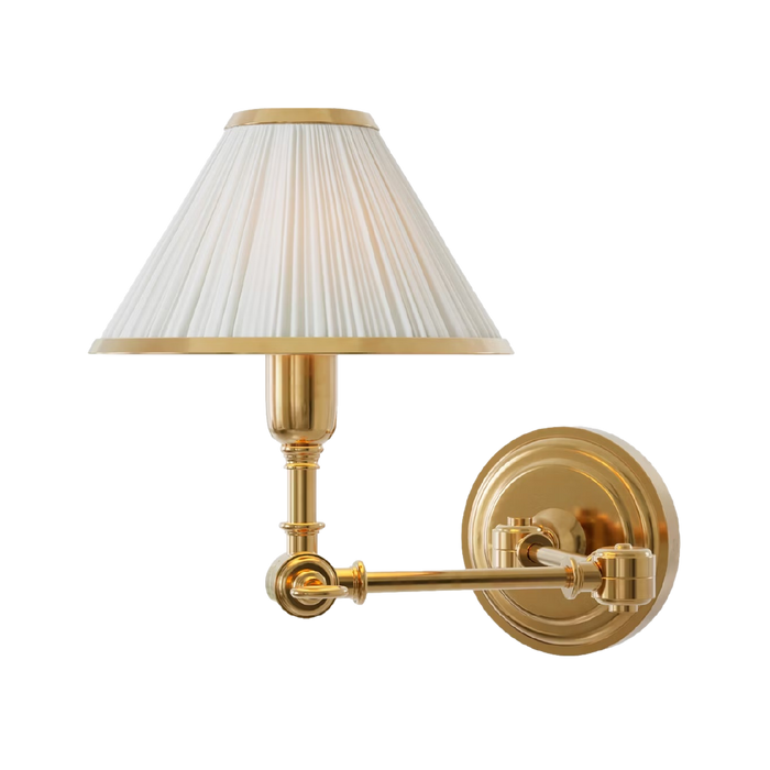 Anette Swing Arm Sconce - Silk Shade