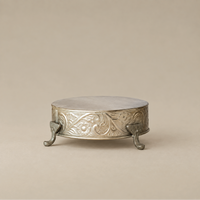 Antique Silver Belle Embossed Pedestals