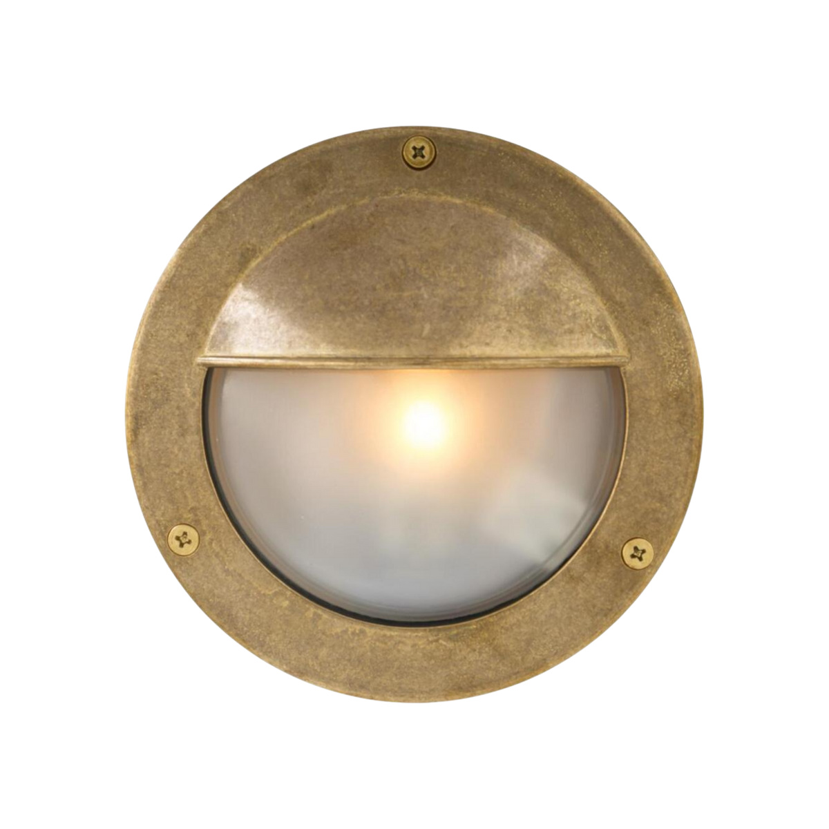 Bellamie Round Brass Outdoor Wall Sconce