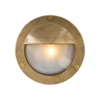 Bellamie Round Brass Outdoor Wall Sconce