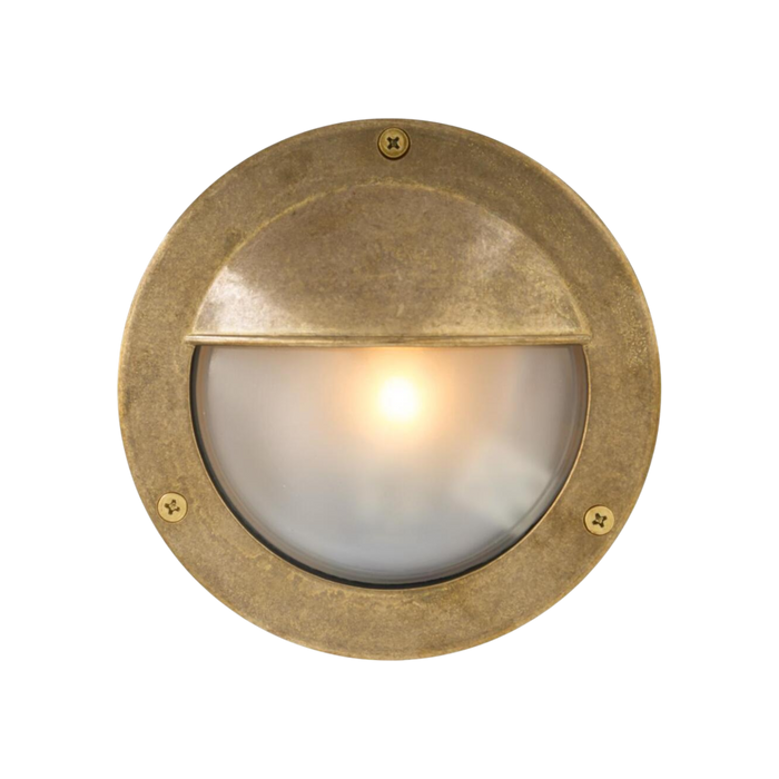 Bellamie Round Brass Outdoor Wall Sconce