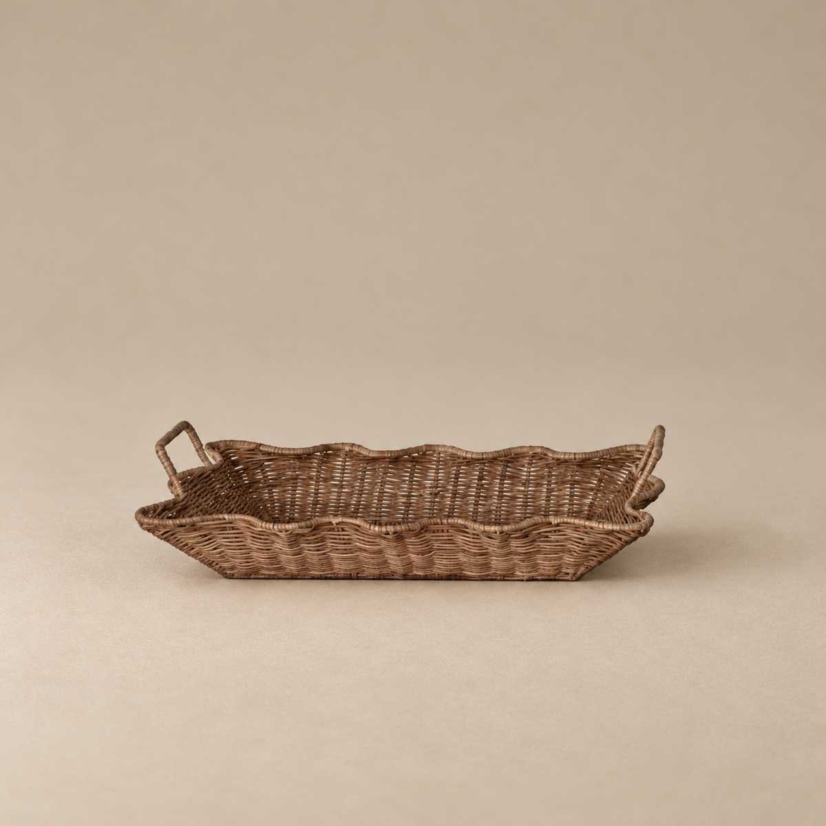 Birdie Scalloped Rattan Trays