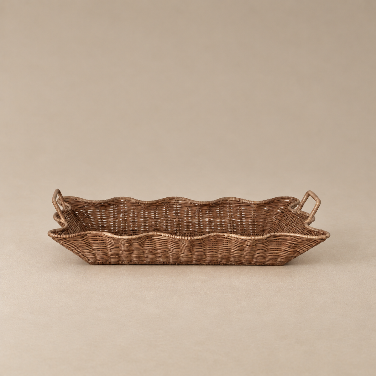 Birdie Scalloped Rattan Trays