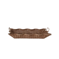Birdie Scalloped Rattan Trays