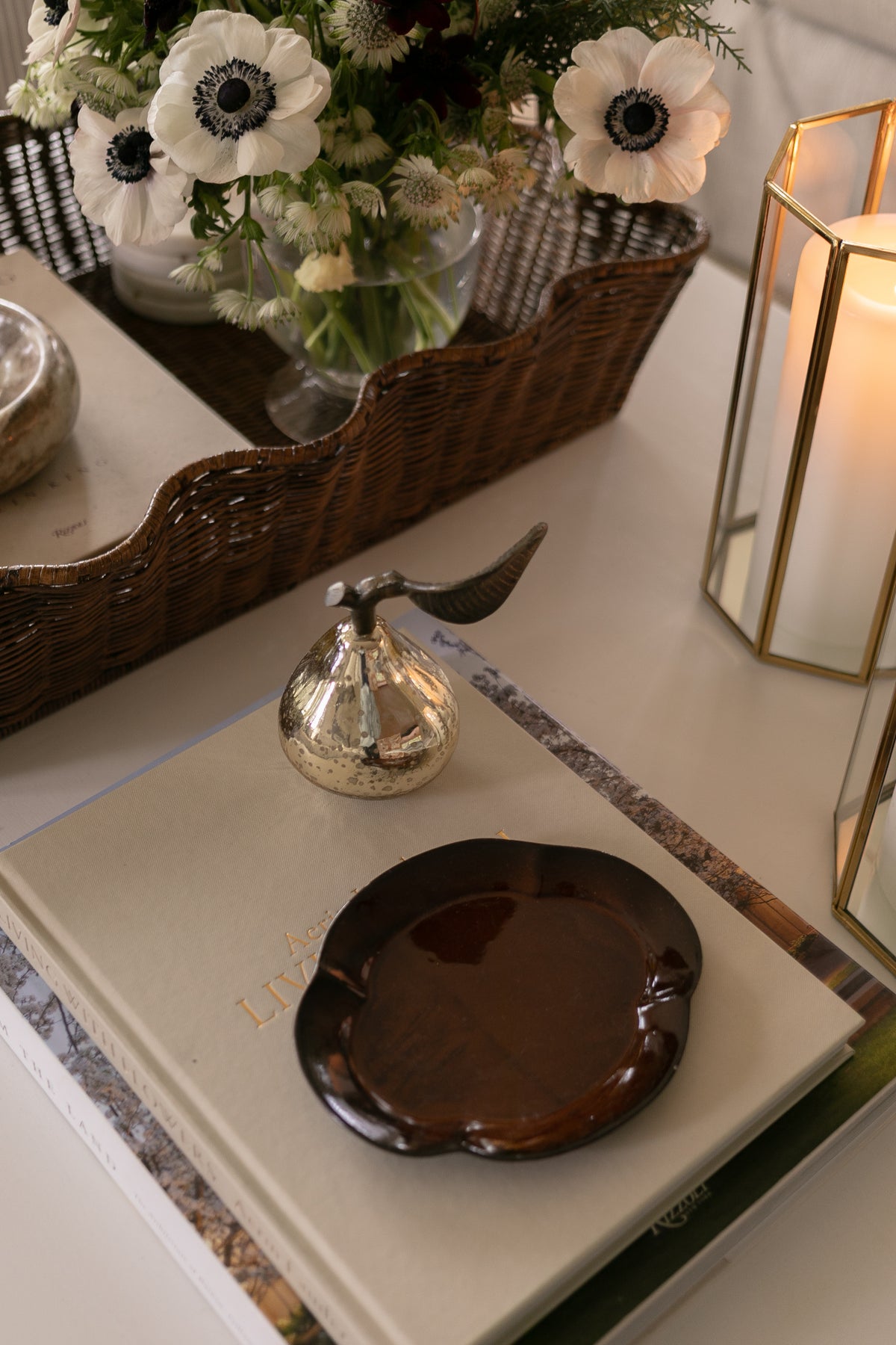 Champagne Glass & Brass Pear