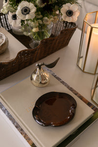 Champagne Glass & Brass Pear