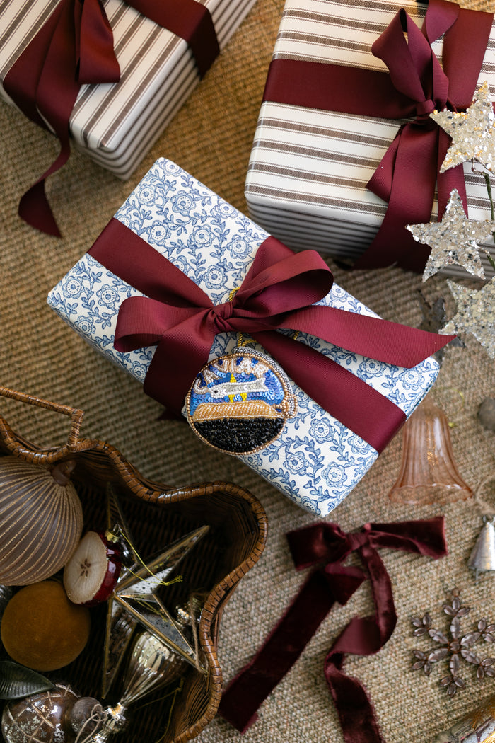 Beaded Caviar Tin Ornament