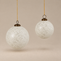Wintry White Glass Ornament