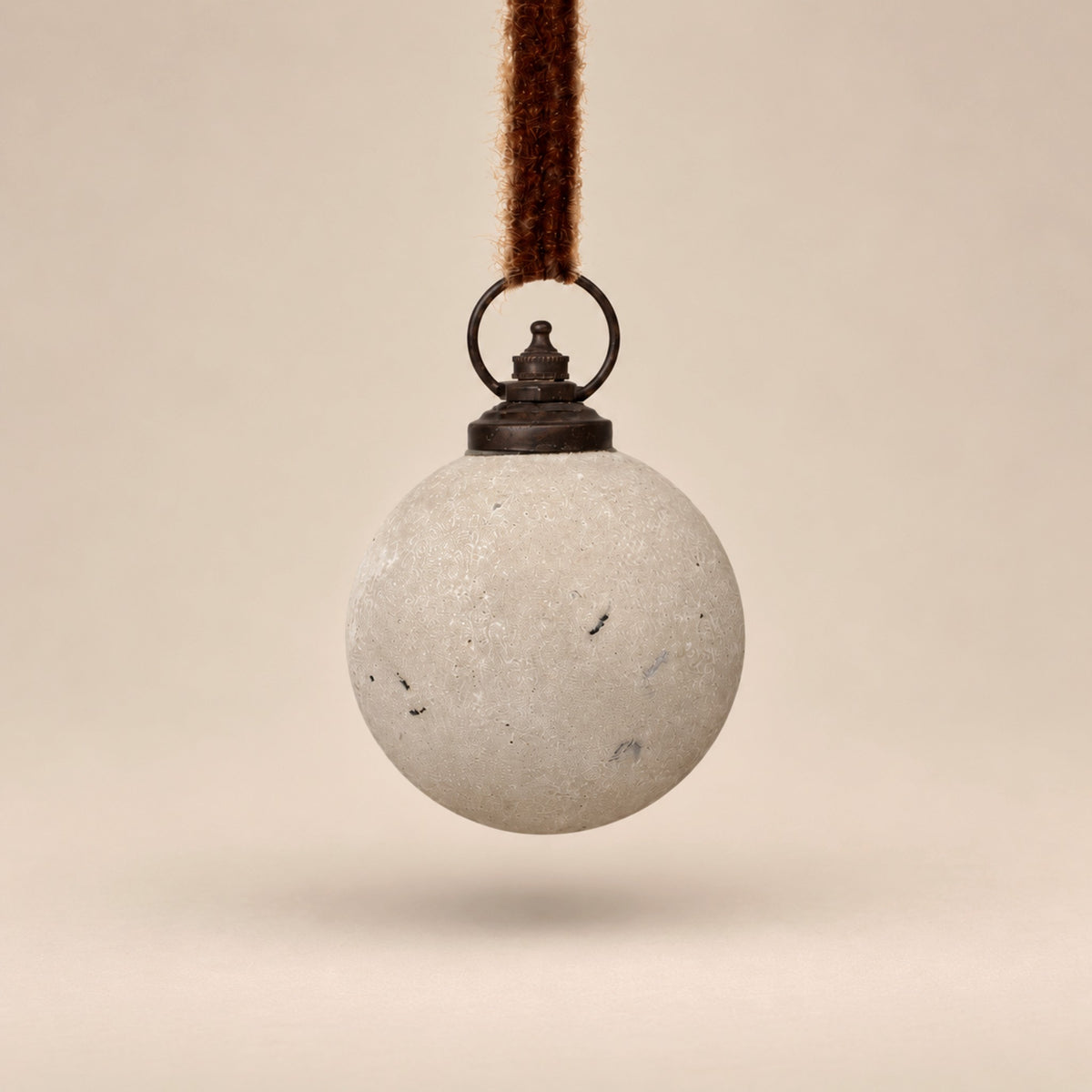 Powdered Silver Glass Ball Ornaments