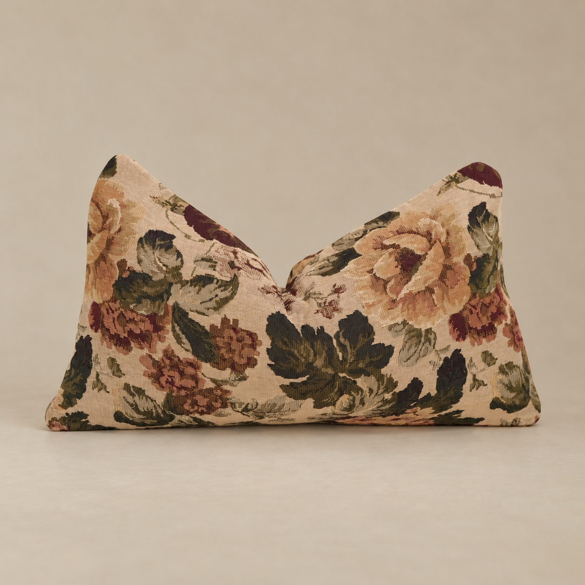 Reversible Rose Tapestry Lumbar Pillow Cover