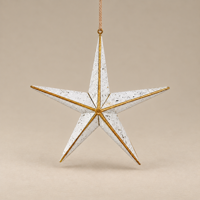 Silver Star Mirrored Glass Ornament