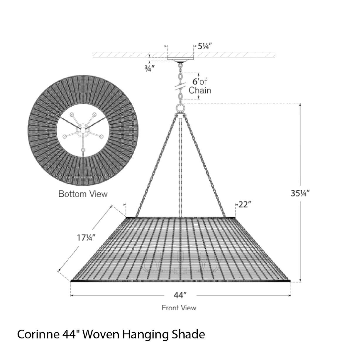 Corinne Extra Large Woven Hanging Shade