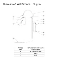 Curves No.1 Wall Sconce - Plug-In