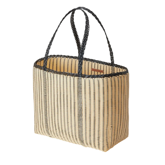 Edge Medium Tote - Black + Cream