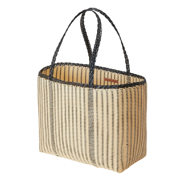 Edge Medium Tote - Black + Cream