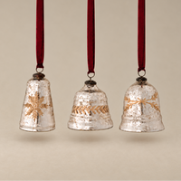 Ember Etched Mercury Glass Bells