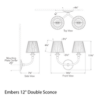 Embers 12" Double Sconce
