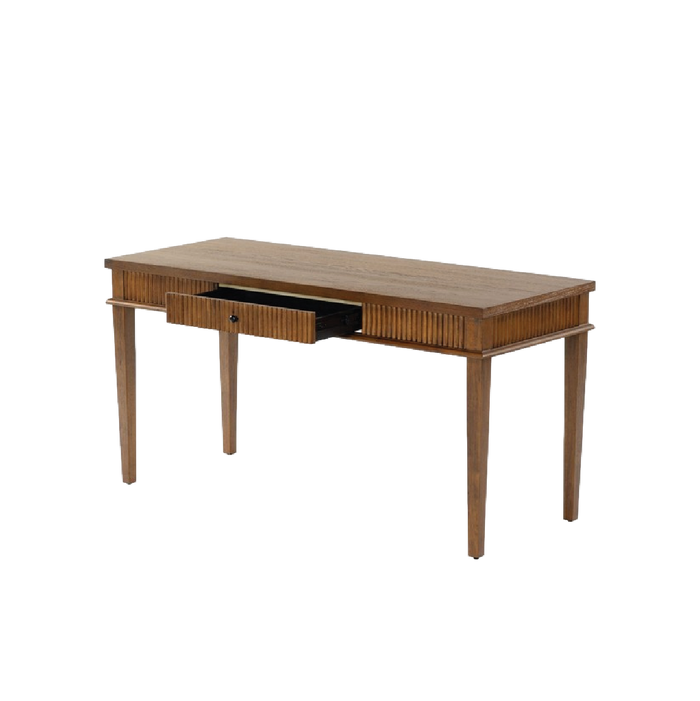 Rylee Reeded Desk - Deep Oak