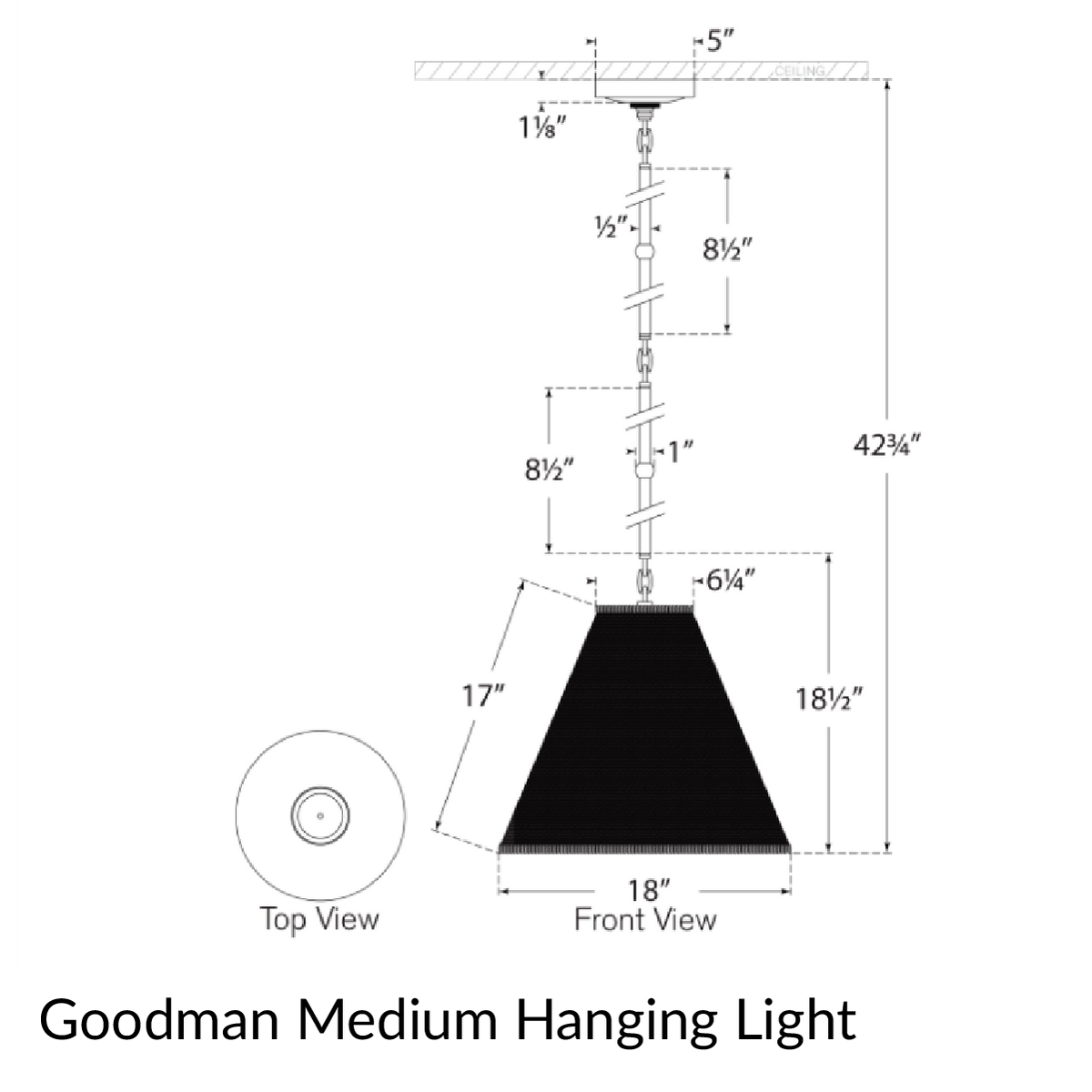 Goodman Hanging Lamp - Toast Shade