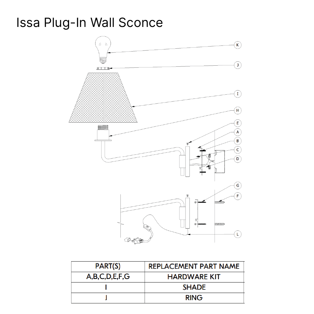 Issa Plug-In Wall Sconce