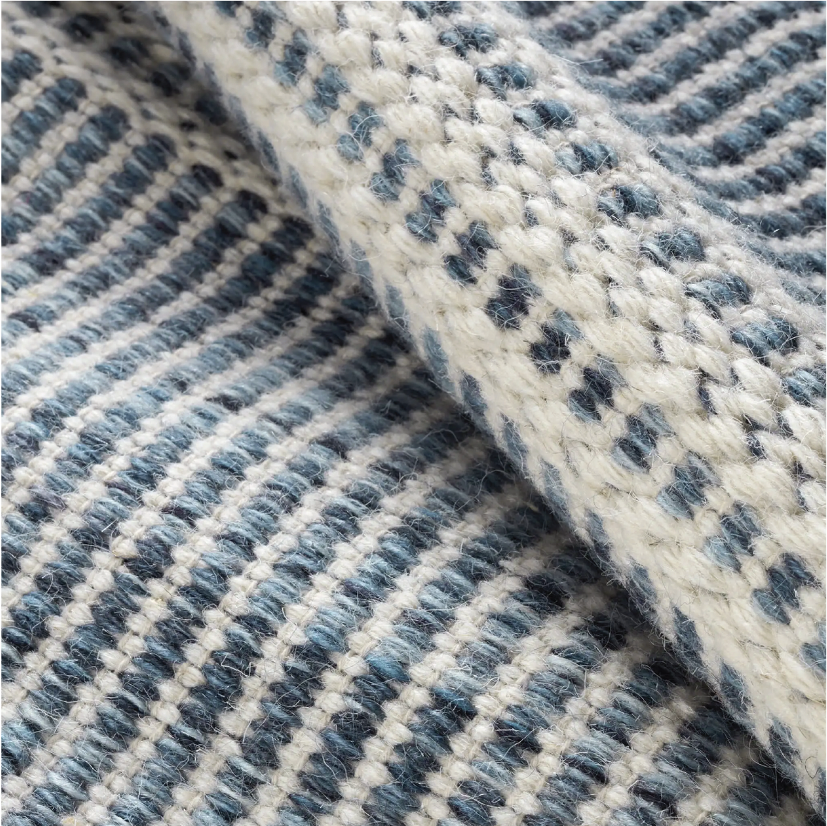 Malta Handwoven Wool Rug - Blue