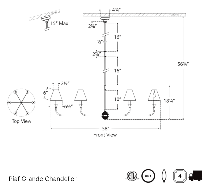 Piaf Grande Two-Tier Chandelier