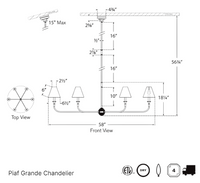 Piaf Grande Two-Tier Chandelier