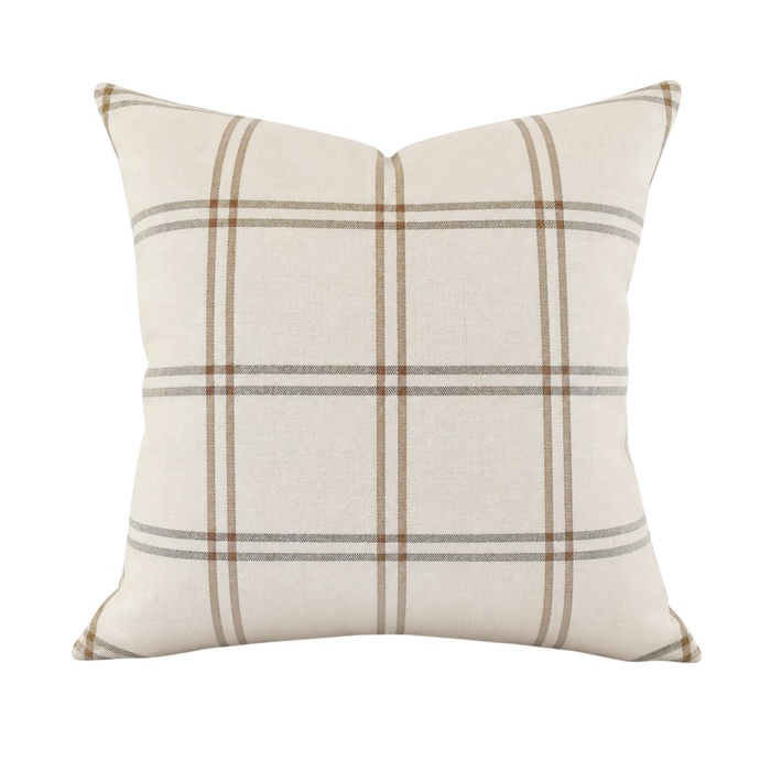 Window Pane Plaid Pillow Cover - Brown