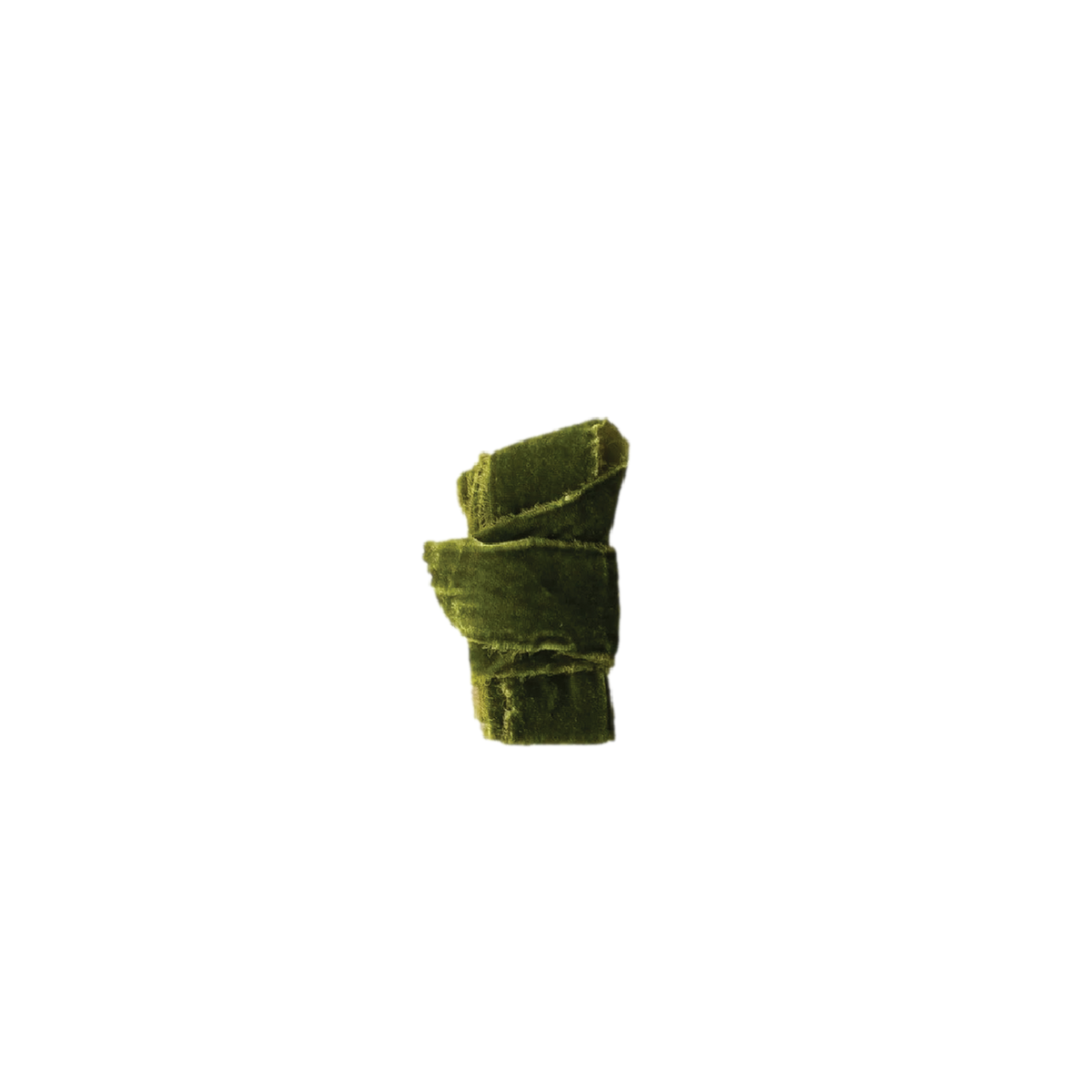 Frayed Velvet Ribbon - Evergreen