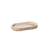 Roe Raffia & Leather Tray
