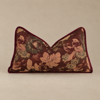 Reversible Rose Tapestry Lumbar Pillow Cover