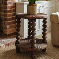 Bobbin Side Table - Round Teak