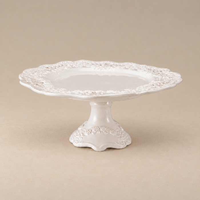 Ruffle & Lace Pedestal Platter