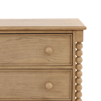 Wooden drawer unit with two drawers on a white background