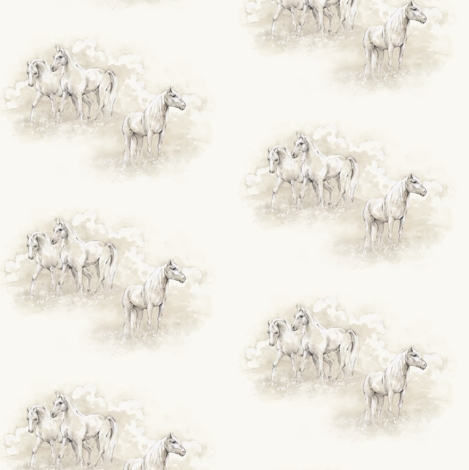 MH Wallpaper - Wild Horses in Grasscloth