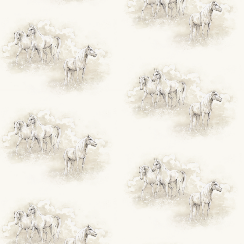 MH Wallpaper - Wild Horses in Grasscloth