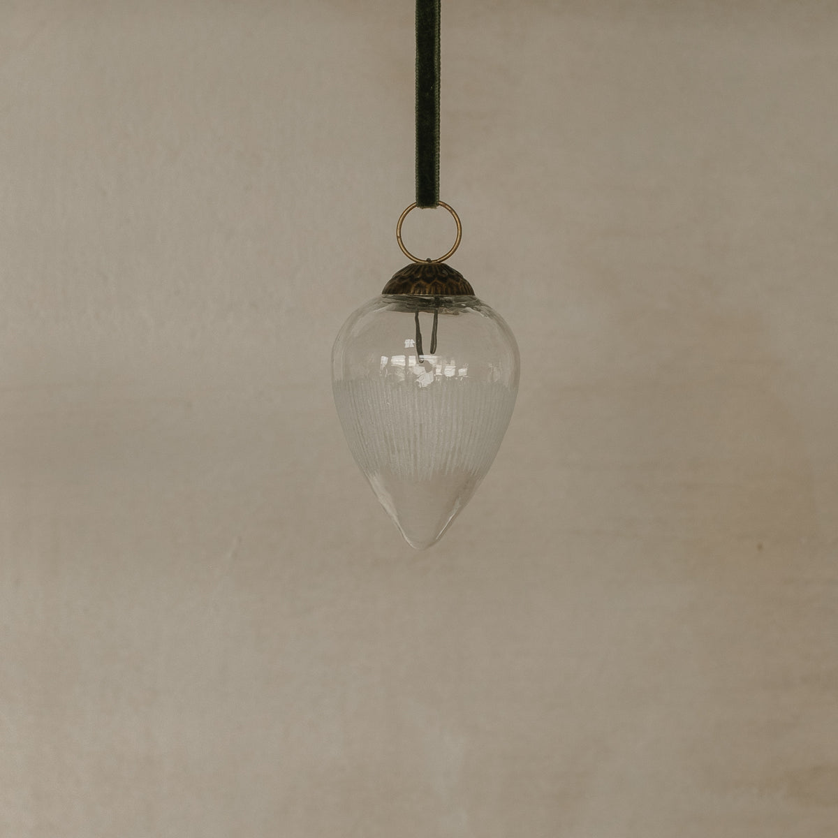 Ernie Etched Glass Ornament - Teardrop