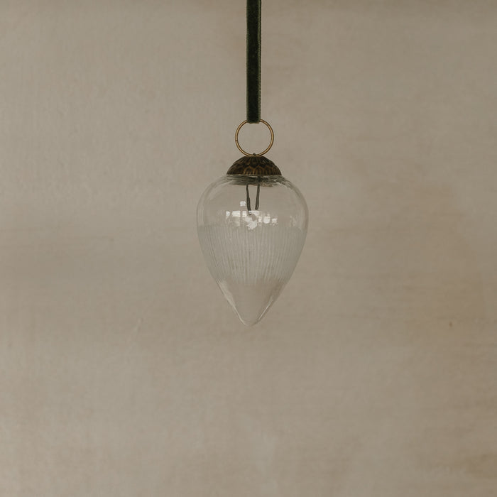 Ernie Etched Glass Ornament - Teardrop