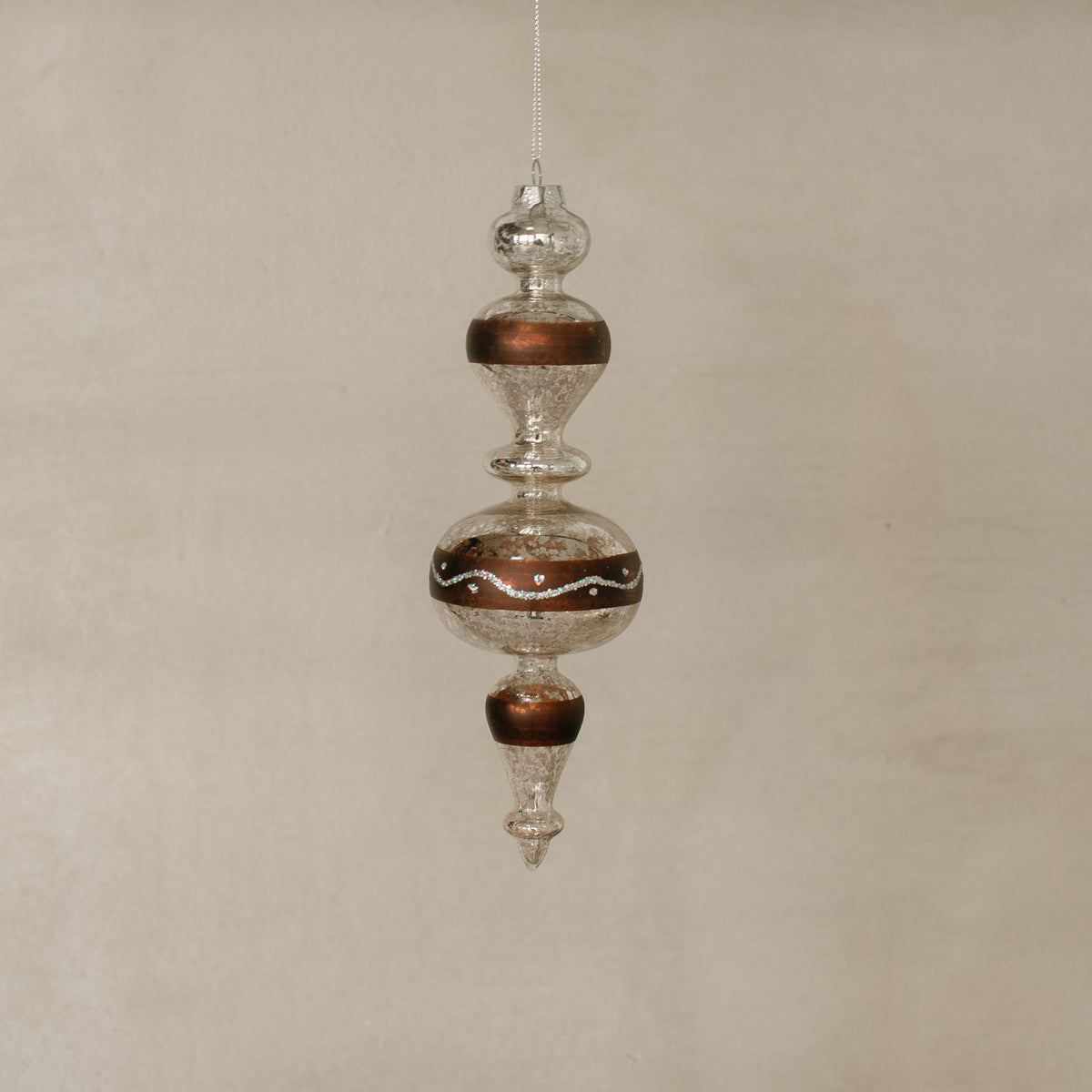 European Spindle Glass Ornament