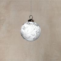 Ivy Etched Glass Ornament