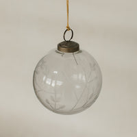 Ivy Etched Glass Ornament